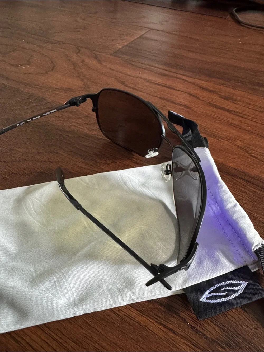 Smith Foley Matte Black Sunglasses Purple Mirrored Lenses w/ Case